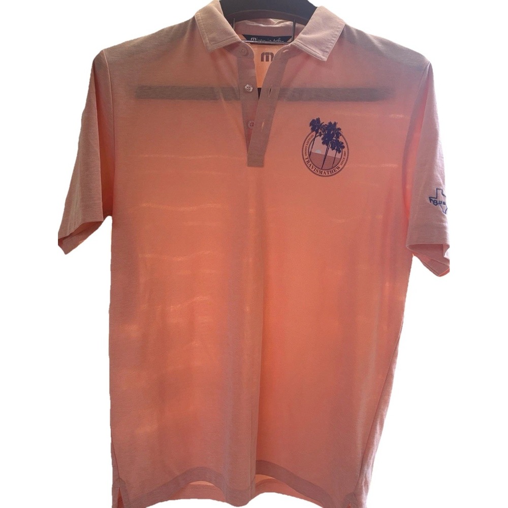 Travis Matthew Large Brogrammer Polo Men's Golf Tour 18Texas Logo‎ Performance